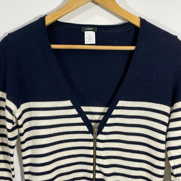 J. Crew Merino Stripe Zip Cardigan - Picture 5 of 9
